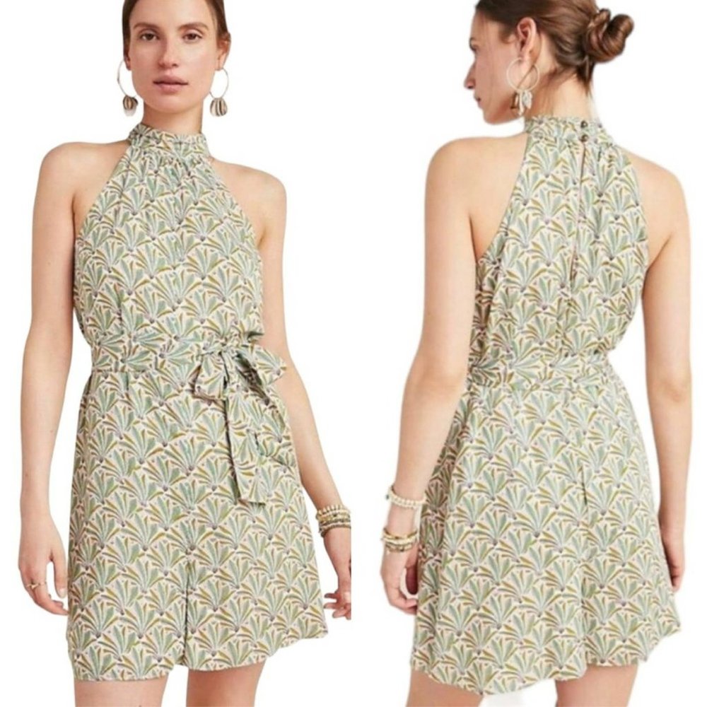 Anthropologie Maddie High Neck Romper Small